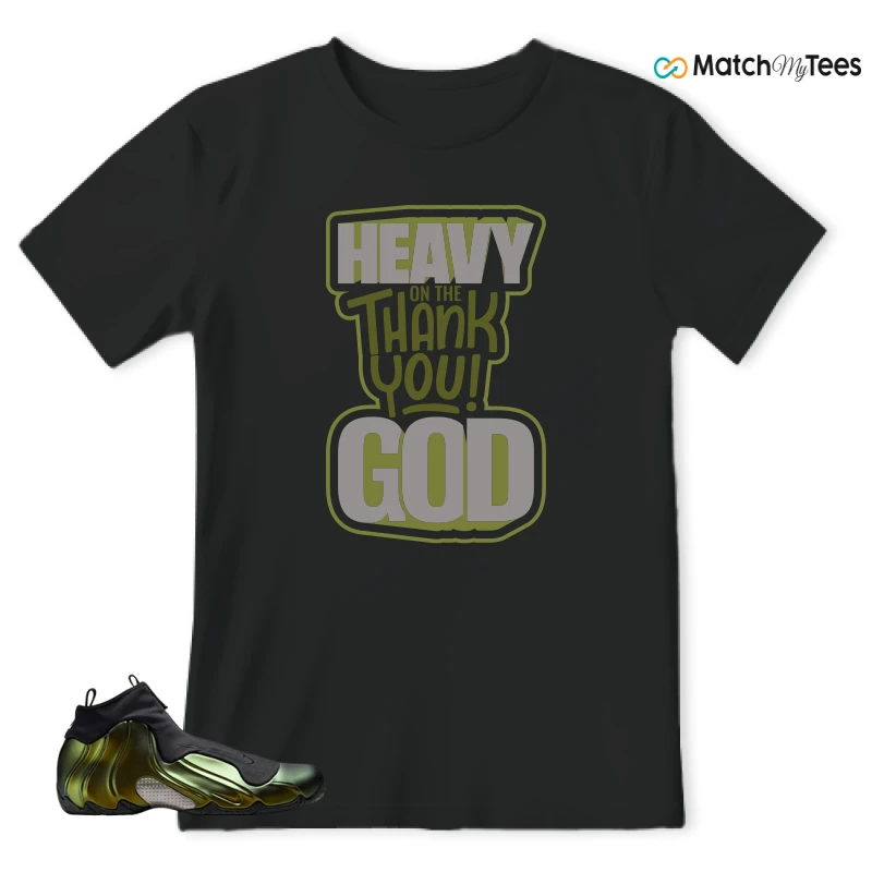 NIKE AIR FLIGHTPOSITE BLACK METALLIC GOLD SNEAKER Matching Tees t-shirt