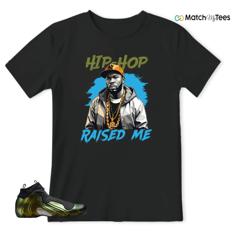 NIKE AIR FLIGHTPOSITE BLACK METALLIC GOLD SNEAKER Matching Tees t-shirt