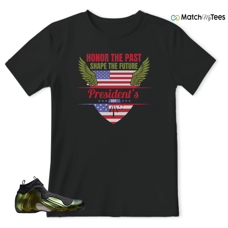 NIKE AIR FLIGHTPOSITE BLACK METALLIC GOLD SNEAKER Matching Tees t-shirt