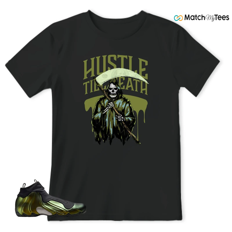 NIKE AIR FLIGHTPOSITE BLACK METALLIC GOLD SNEAKER Matching Tees t-shirt