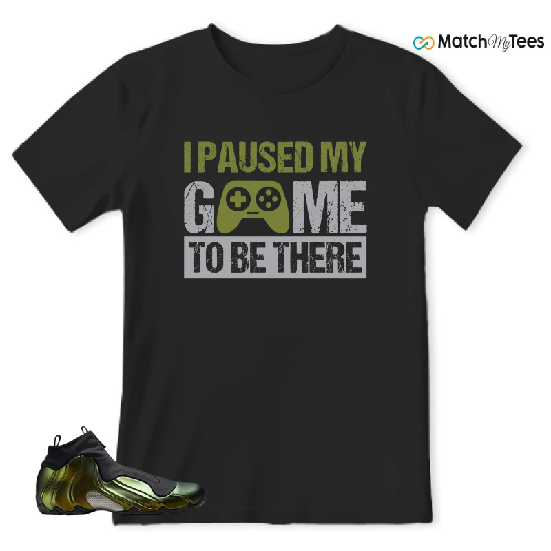 NIKE AIR FLIGHTPOSITE BLACK METALLIC GOLD SNEAKER Matching Tees t-shirt