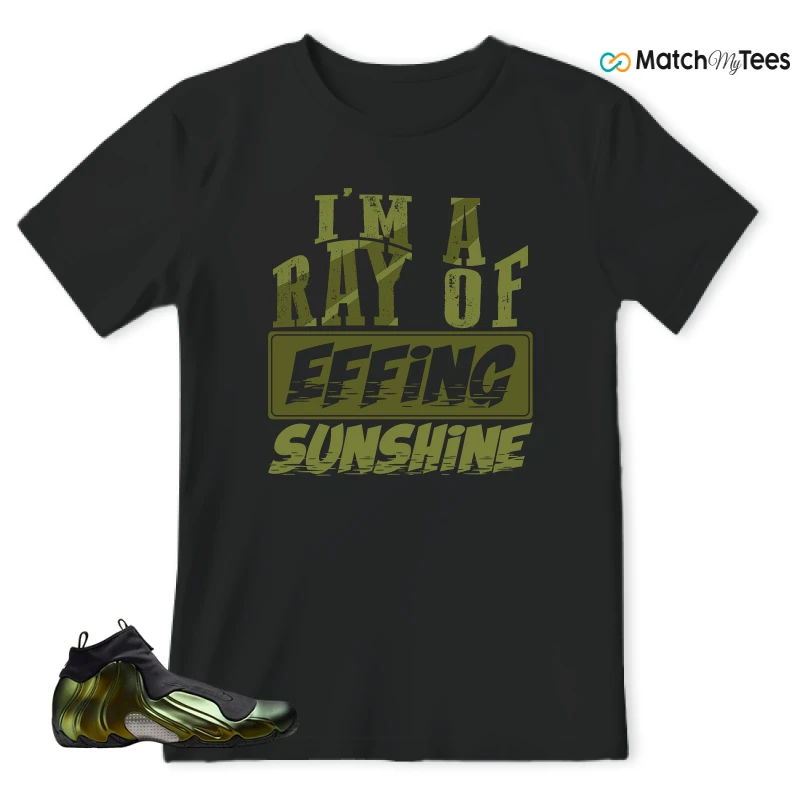 NIKE AIR FLIGHTPOSITE BLACK METALLIC GOLD SNEAKER Matching Tees t-shirt