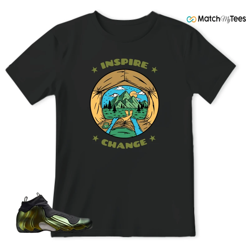 NIKE AIR FLIGHTPOSITE BLACK METALLIC GOLD SNEAKER Matching Tees t-shirt