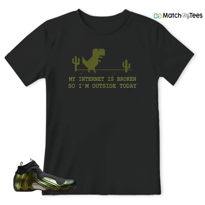 NIKE AIR FLIGHTPOSITE BLACK METALLIC GOLD SNEAKER Matching Tees T-shirt for Men