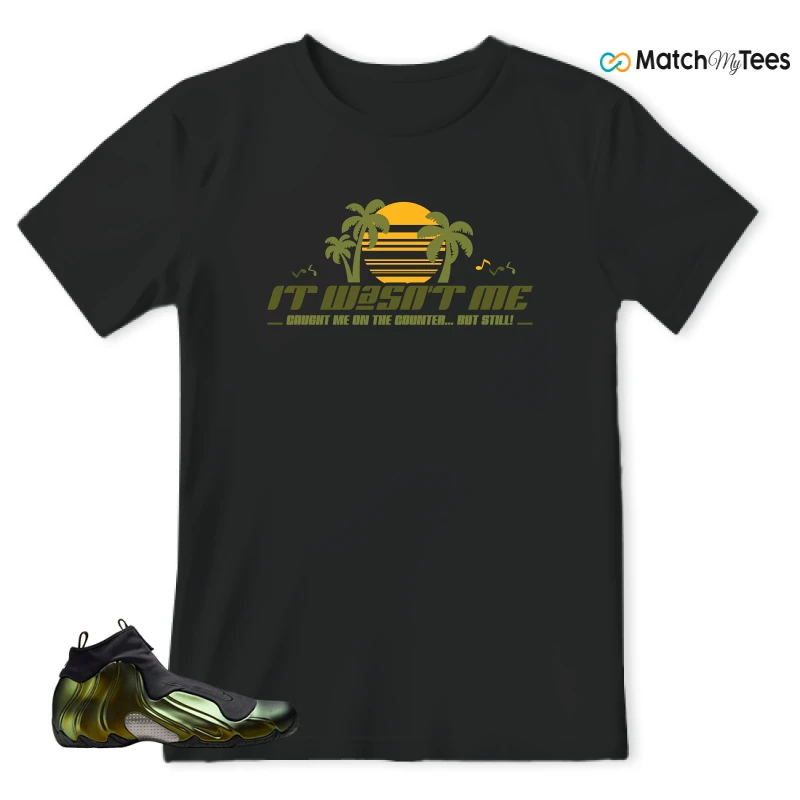 NIKE AIR FLIGHTPOSITE BLACK METALLIC GOLD SNEAKER Matching Tees t-shirt