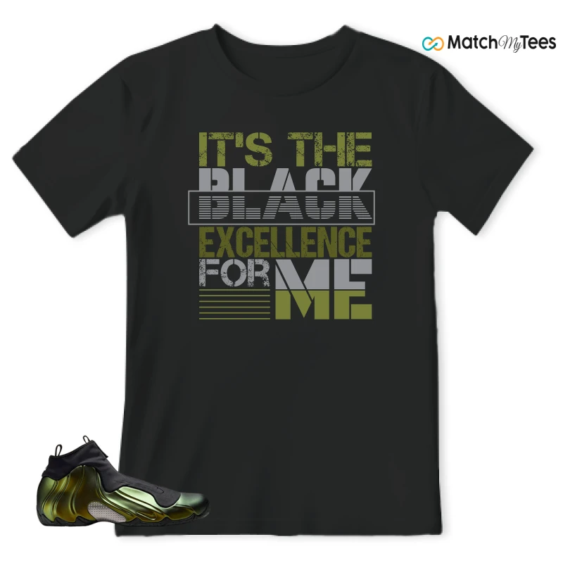 NIKE AIR FLIGHTPOSITE BLACK METALLIC GOLD SNEAKER Matching Tees t-shirt