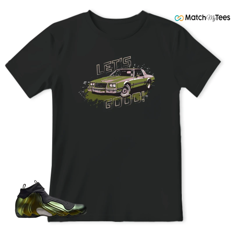NIKE AIR FLIGHTPOSITE BLACK METALLIC GOLD SNEAKER Matching Tees t-shirt