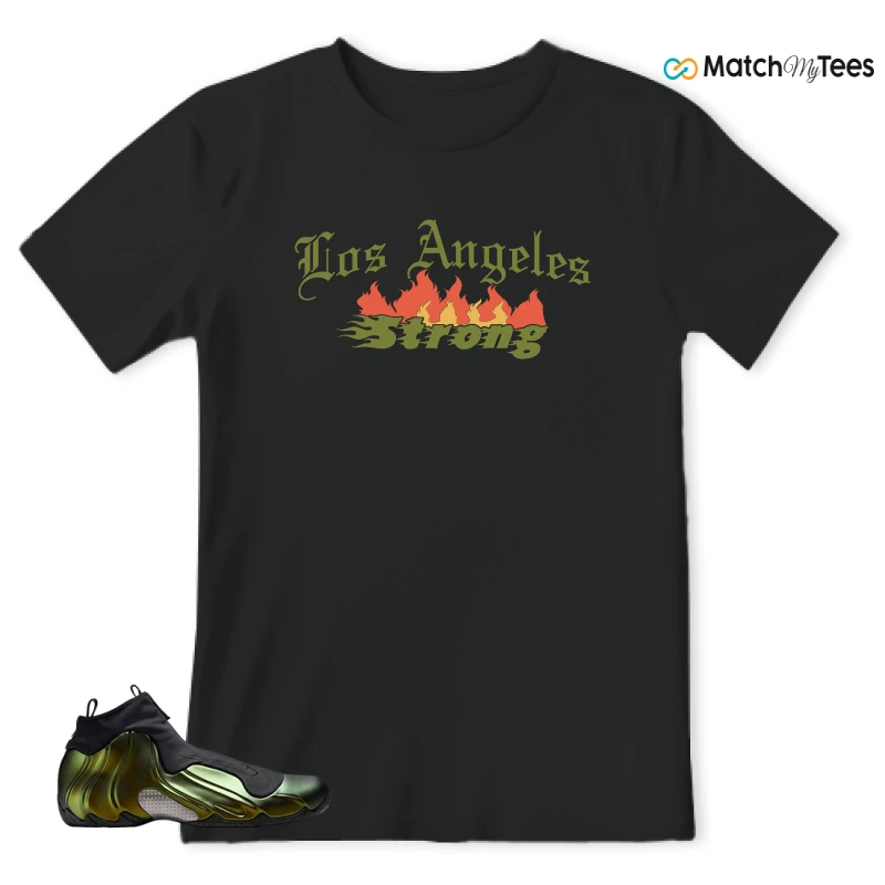 NIKE AIR FLIGHTPOSITE BLACK METALLIC GOLD SNEAKER Matching Tees t-shirt