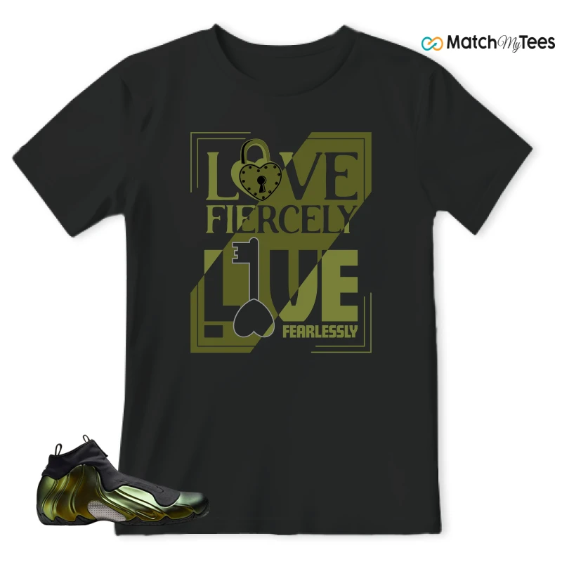 NIKE AIR FLIGHTPOSITE BLACK METALLIC GOLD SNEAKER Matching Tees t-shirt