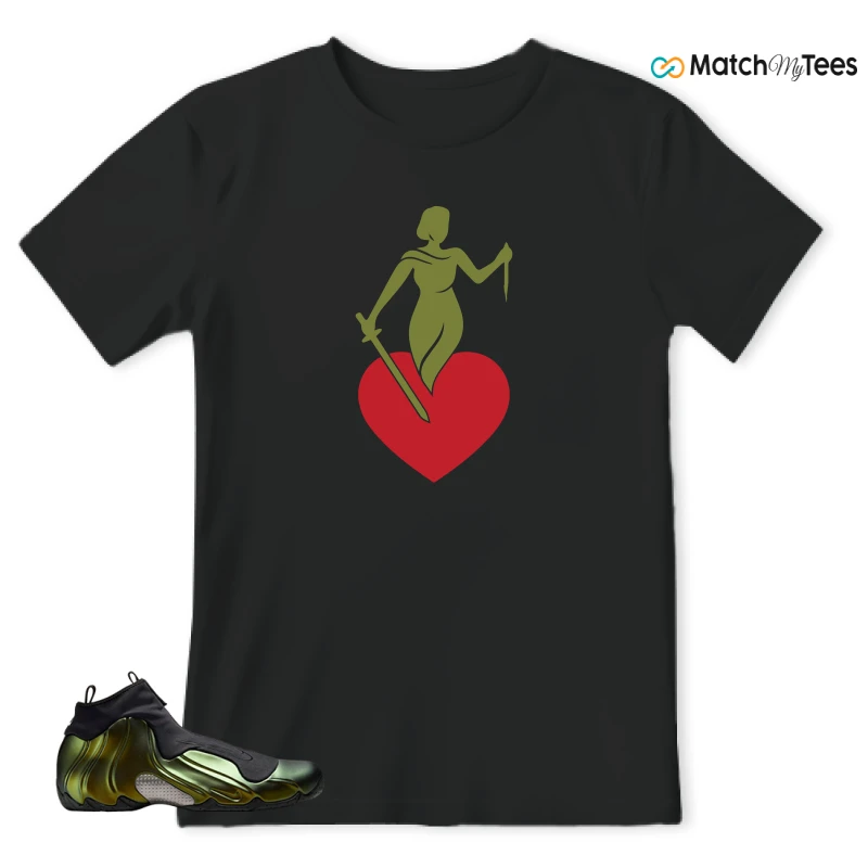 NIKE AIR FLIGHTPOSITE BLACK METALLIC GOLD SNEAKER Matching Tees t-shirt