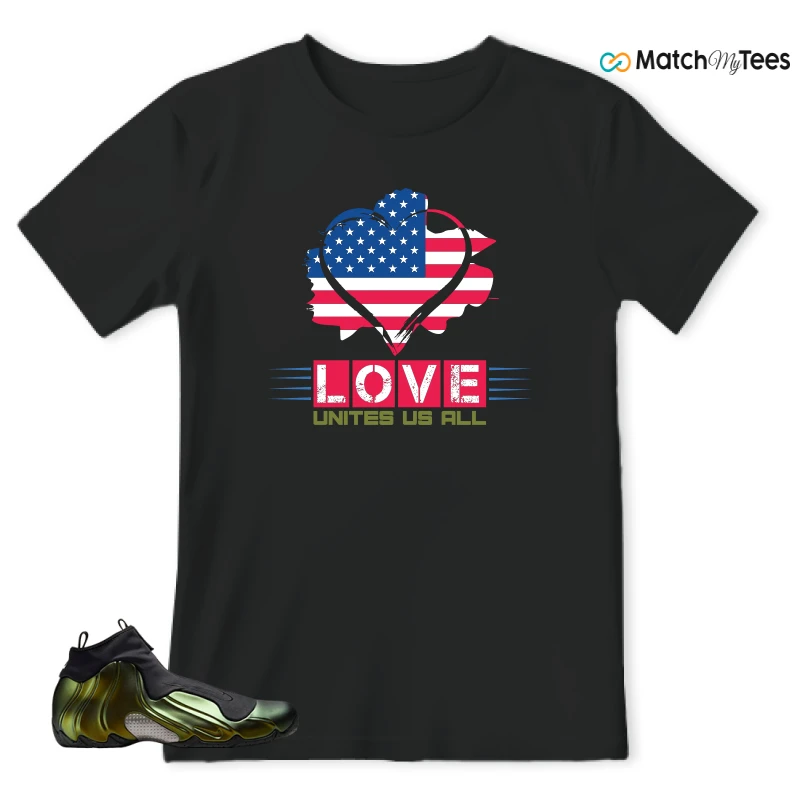 NIKE AIR FLIGHTPOSITE BLACK METALLIC GOLD SNEAKER Matching Tees t-shirt