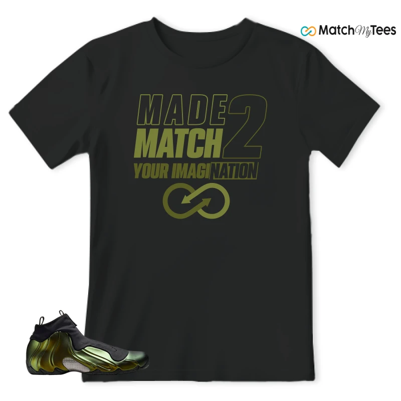 NIKE AIR FLIGHTPOSITE BLACK METALLIC GOLD SNEAKER Matching Tees T-shirt for Men