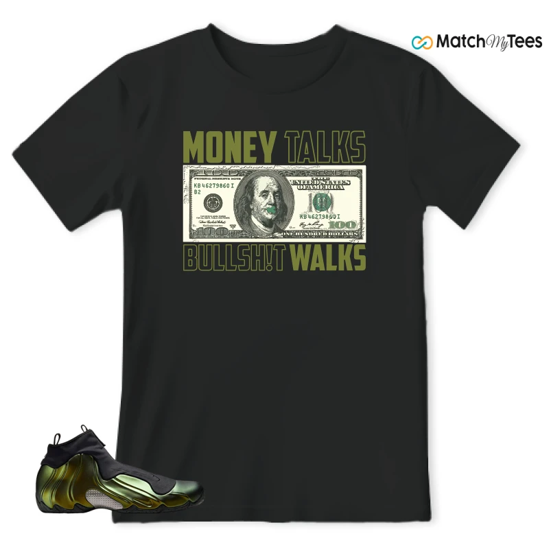 NIKE AIR FLIGHTPOSITE BLACK METALLIC GOLD SNEAKER Matching Tees t-shirt