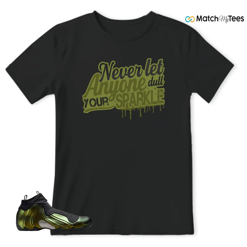 NIKE AIR FLIGHTPOSITE BLACK METALLIC GOLD SNEAKER Matching Tees t-shirt