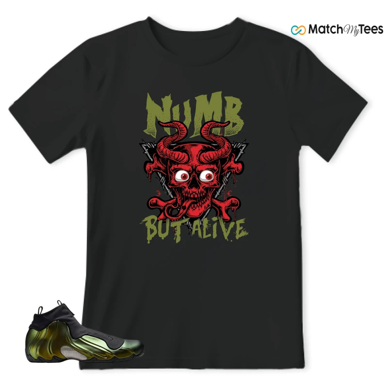 NIKE AIR FLIGHTPOSITE BLACK METALLIC GOLD SNEAKER Matching Tees t-shirt