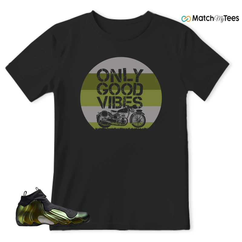 NIKE AIR FLIGHTPOSITE BLACK METALLIC GOLD SNEAKER Matching Tees t-shirt