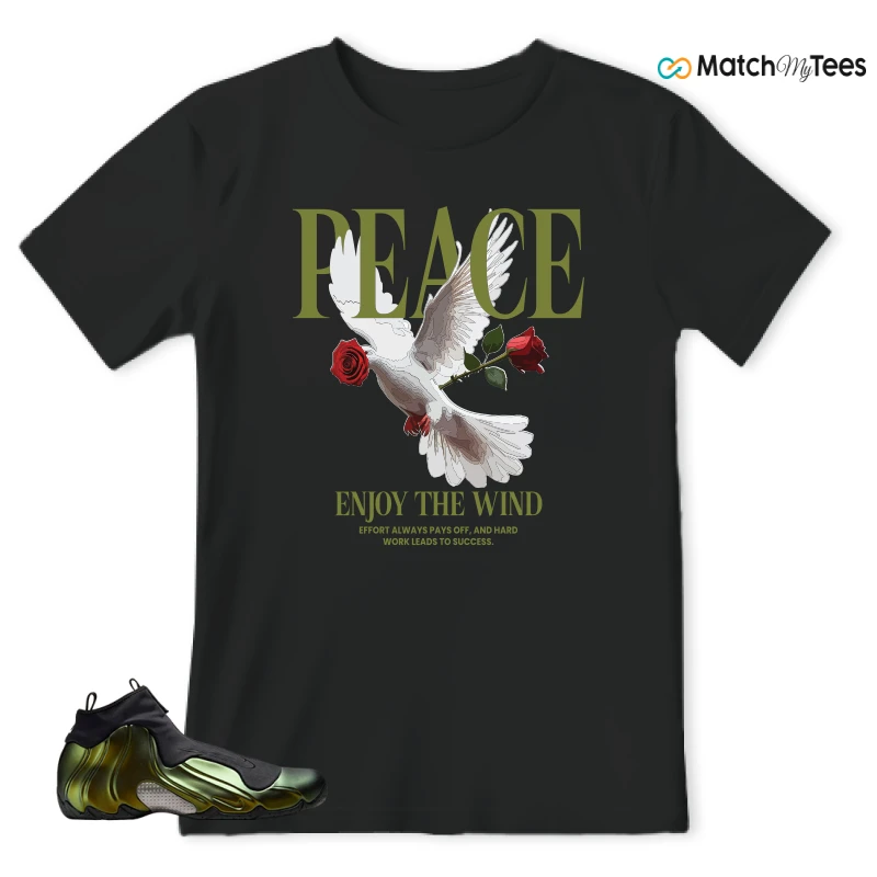NIKE AIR FLIGHTPOSITE BLACK METALLIC GOLD SNEAKER Matching Tees t-shirt