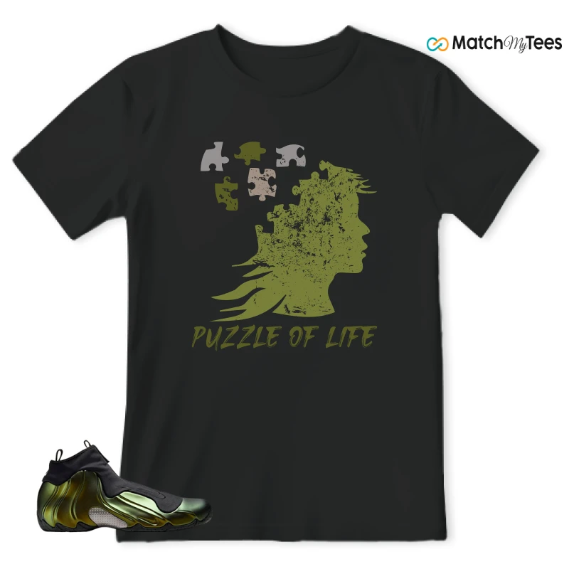 NIKE AIR FLIGHTPOSITE BLACK METALLIC GOLD SNEAKER Matching Tees t-shirt