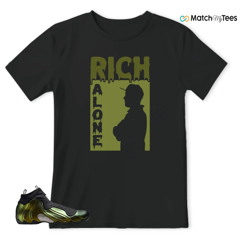 NIKE AIR FLIGHTPOSITE BLACK METALLIC GOLD SNEAKER Matching Tees t-shirt
