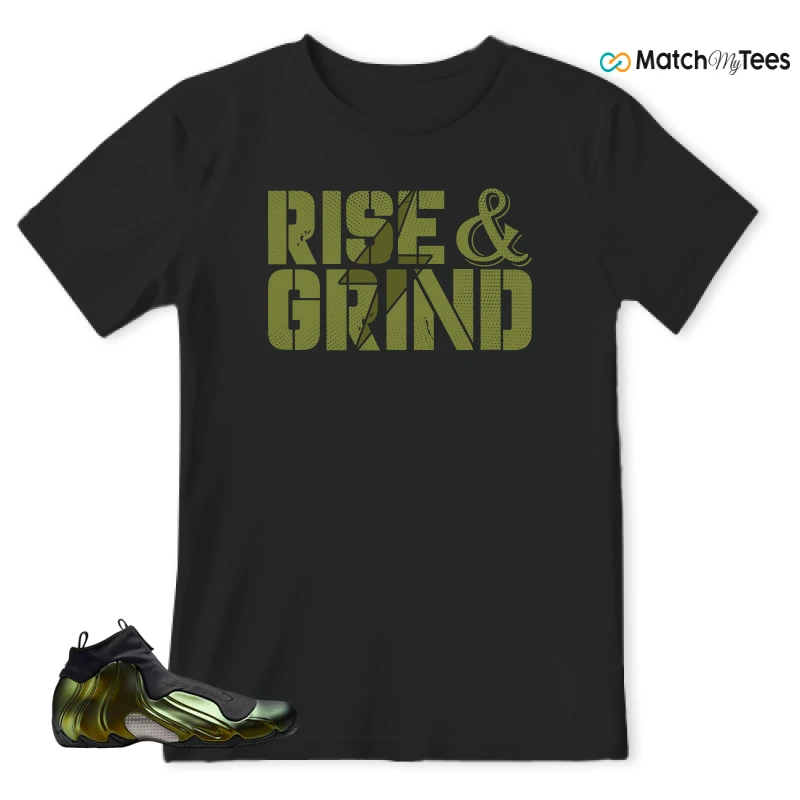 NIKE AIR FLIGHTPOSITE BLACK METALLIC GOLD SNEAKER Matching Tees t-shirt