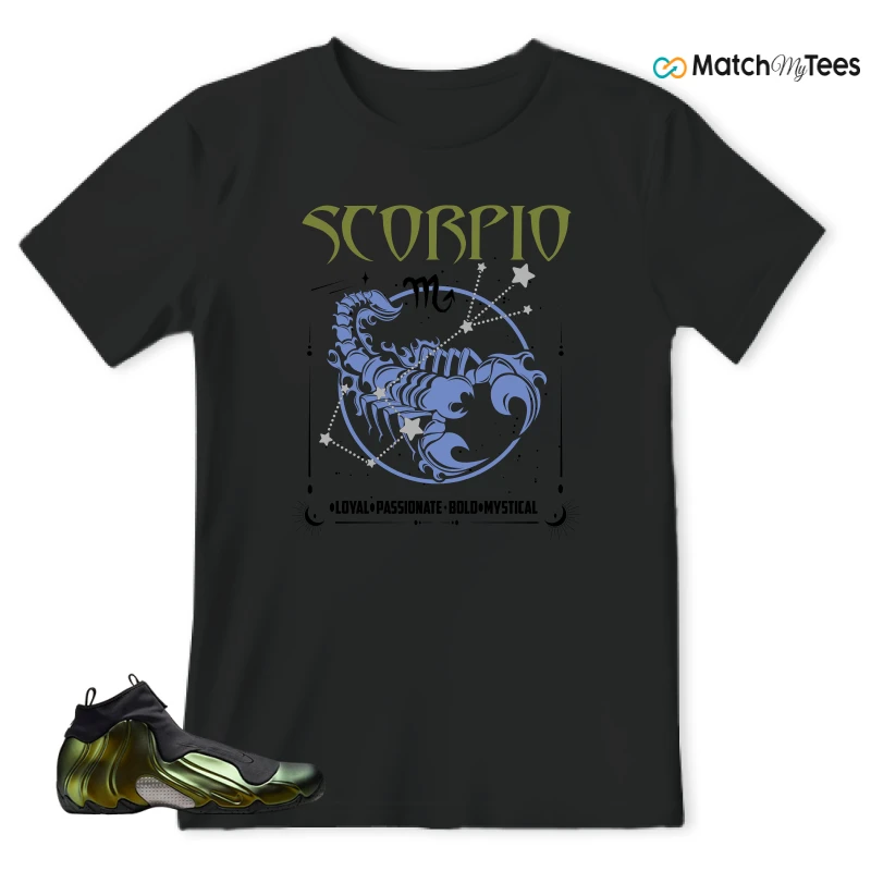NIKE AIR FLIGHTPOSITE BLACK METALLIC GOLD SNEAKER Matching Tees t-shirt