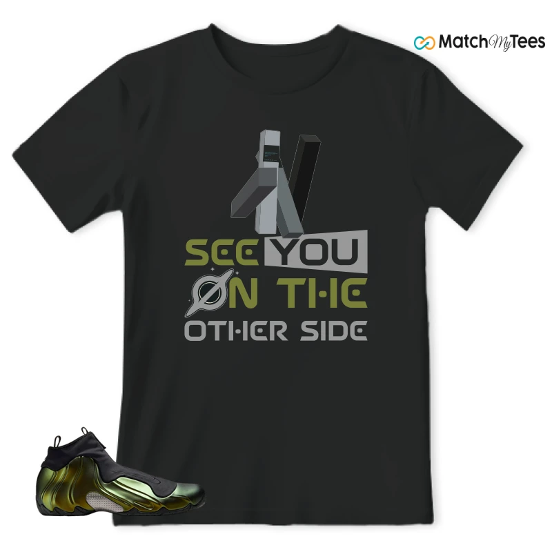 NIKE AIR FLIGHTPOSITE BLACK METALLIC GOLD SNEAKER Matching Tees t-shirt
