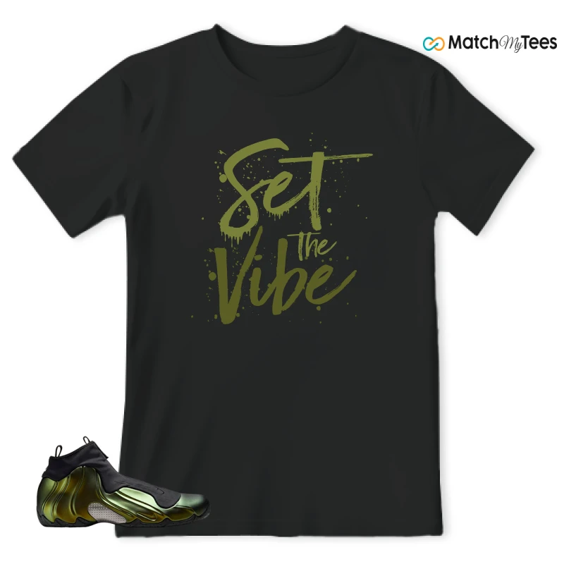 NIKE AIR FLIGHTPOSITE BLACK METALLIC GOLD SNEAKER Matching Tees t-shirt