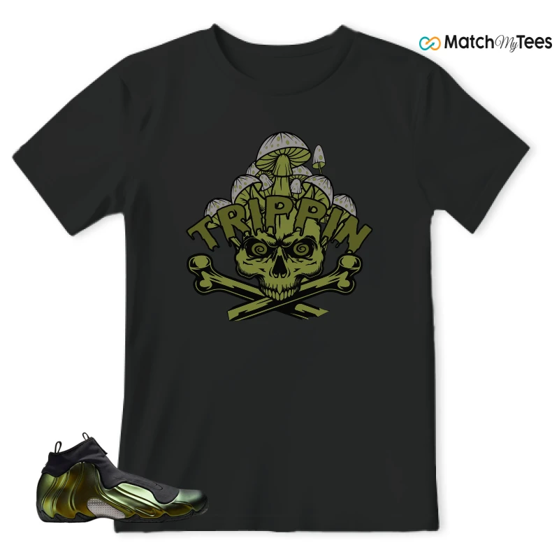 NIKE AIR FLIGHTPOSITE BLACK METALLIC GOLD SNEAKER Matching Tees t-shirt