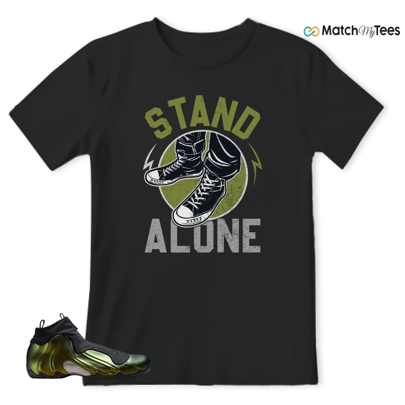NIKE AIR FLIGHTPOSITE BLACK METALLIC GOLD SNEAKER Matching Tees t-shirt
