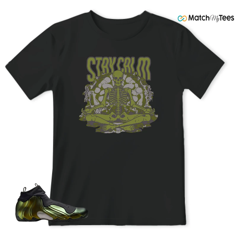NIKE AIR FLIGHTPOSITE BLACK METALLIC GOLD SNEAKER Matching Tees t-shirt