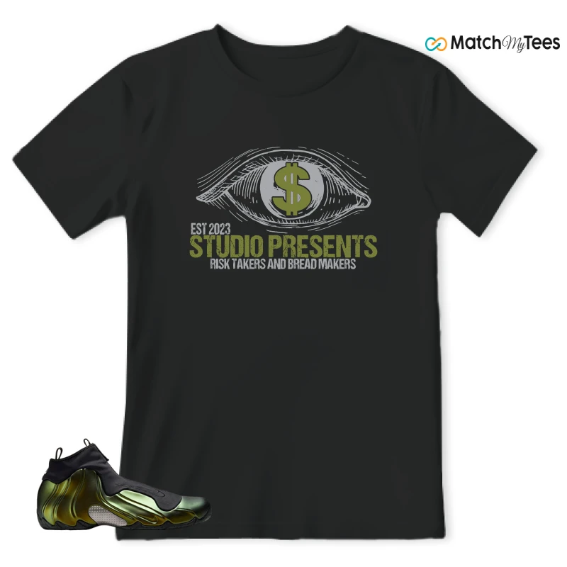 NIKE AIR FLIGHTPOSITE BLACK METALLIC GOLD SNEAKER Matching Tees t-shirt