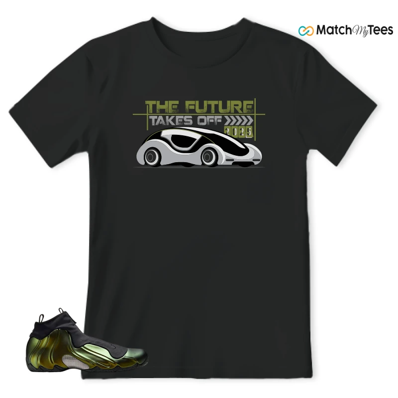 NIKE AIR FLIGHTPOSITE BLACK METALLIC GOLD SNEAKER Matching Tees t-shirt
