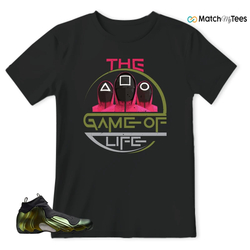 NIKE AIR FLIGHTPOSITE BLACK METALLIC GOLD SNEAKER Matching Tees t-shirt