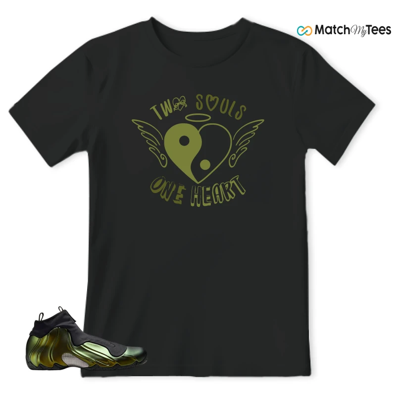 NIKE AIR FLIGHTPOSITE BLACK METALLIC GOLD SNEAKER Matching Tees t-shirt