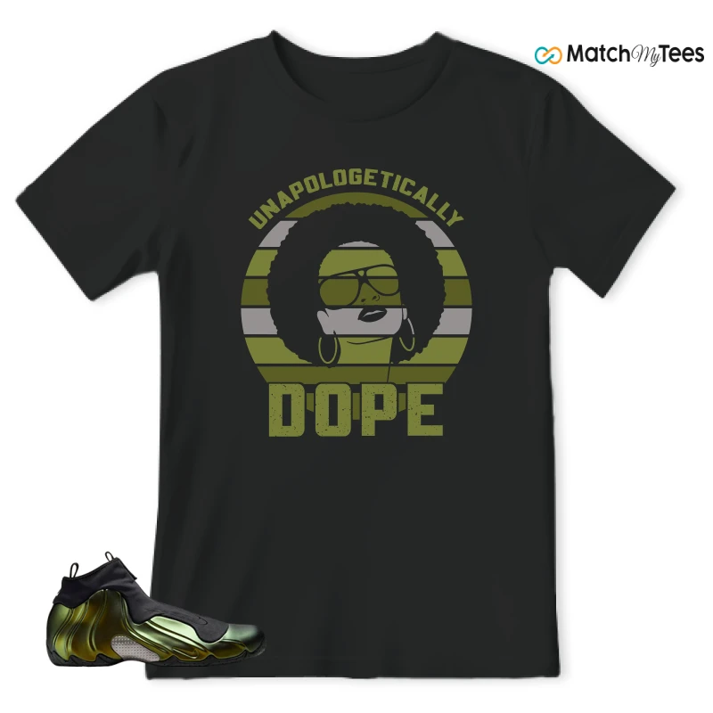 NIKE AIR FLIGHTPOSITE BLACK METALLIC GOLD SNEAKER Matching Tees t-shirt