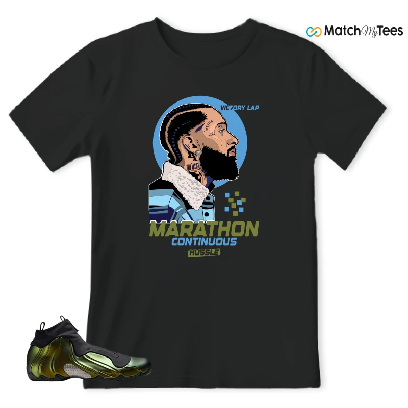 NIKE AIR FLIGHTPOSITE BLACK METALLIC GOLD SNEAKER Matching Tees t-shirt