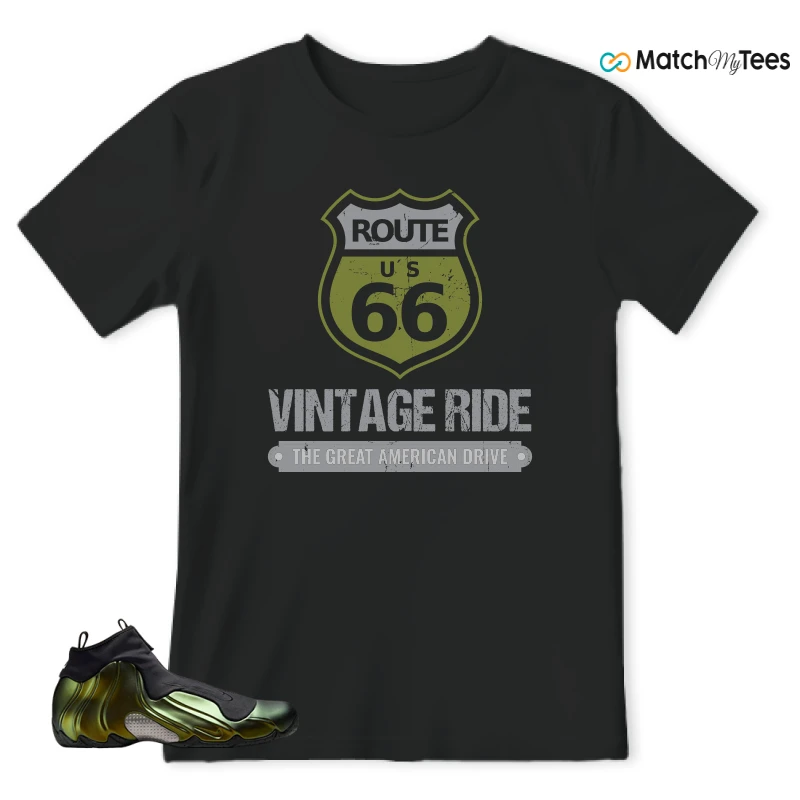 NIKE AIR FLIGHTPOSITE BLACK METALLIC GOLD SNEAKER Matching Tees t-shirt