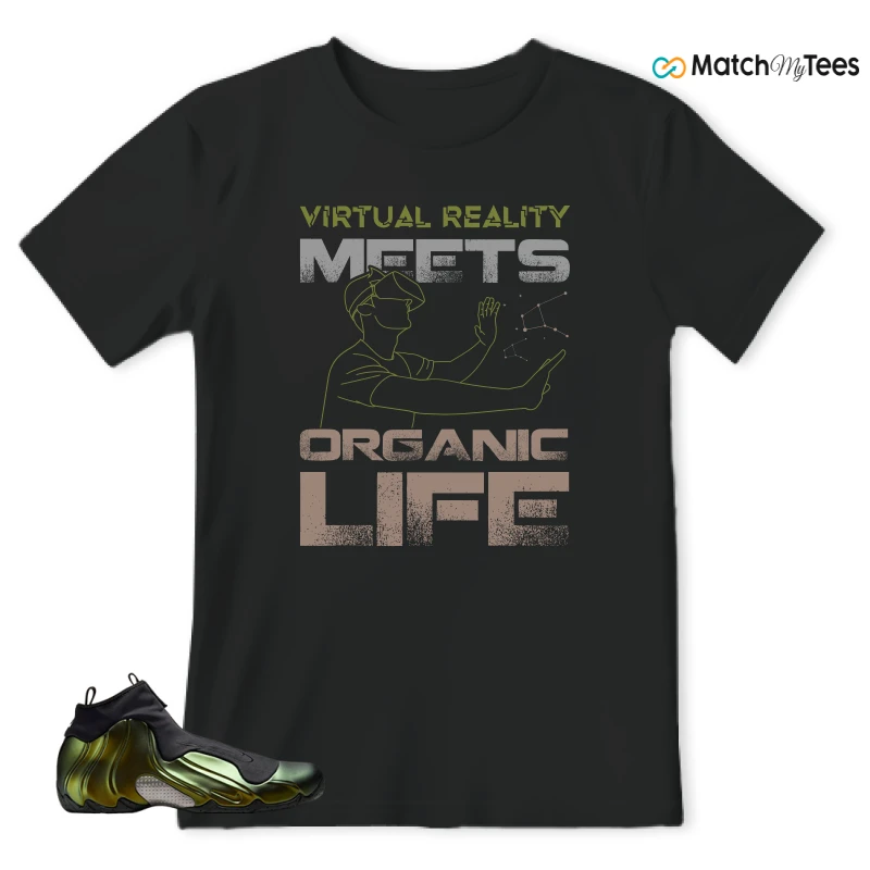 NIKE AIR FLIGHTPOSITE BLACK METALLIC GOLD SNEAKER Matching Tees t-shirt