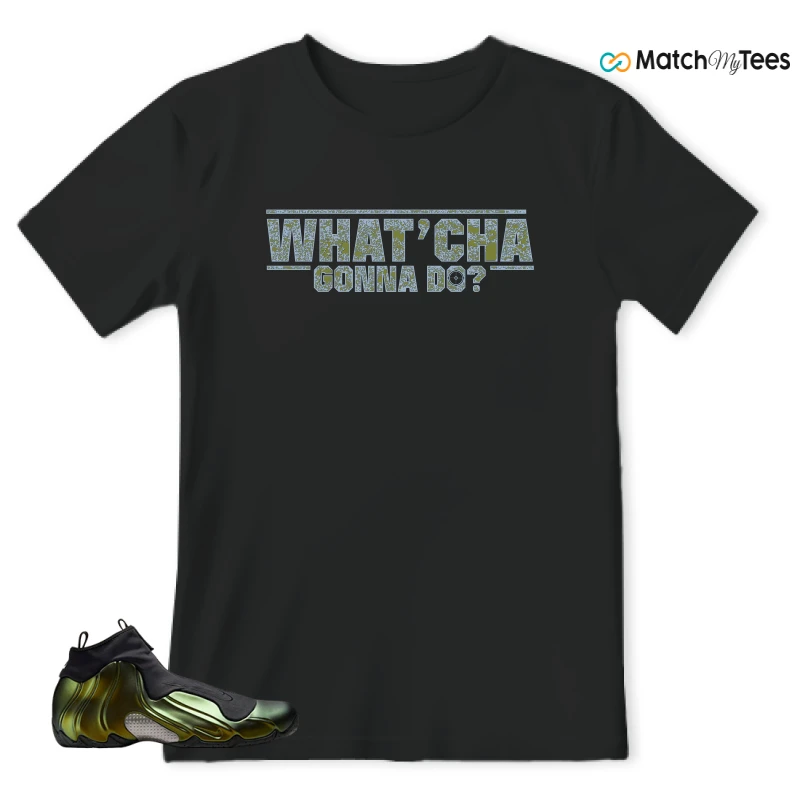 NIKE AIR FLIGHTPOSITE BLACK METALLIC GOLD SNEAKER Matching Tees t-shirt