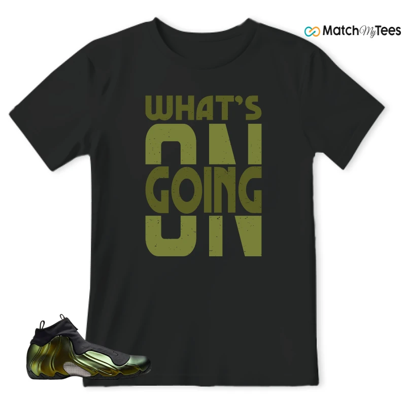 NIKE AIR FLIGHTPOSITE BLACK METALLIC GOLD SNEAKER Matching Tees T-shirt for Men