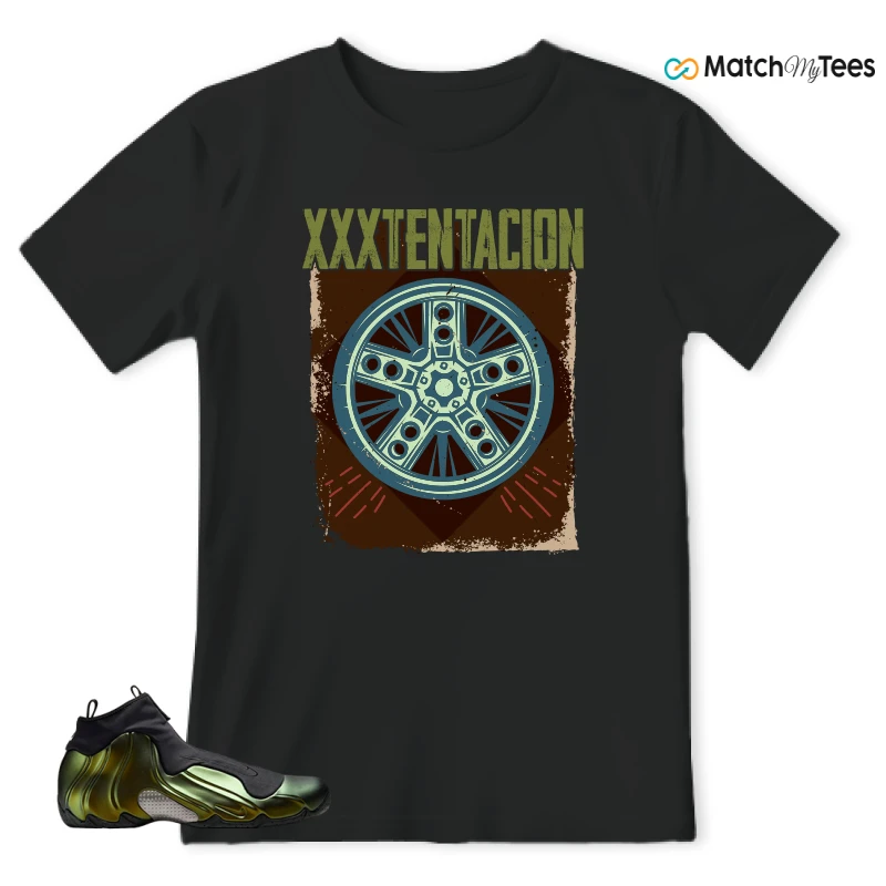 NIKE AIR FLIGHTPOSITE BLACK METALLIC GOLD SNEAKER Matching Tees t-shirt