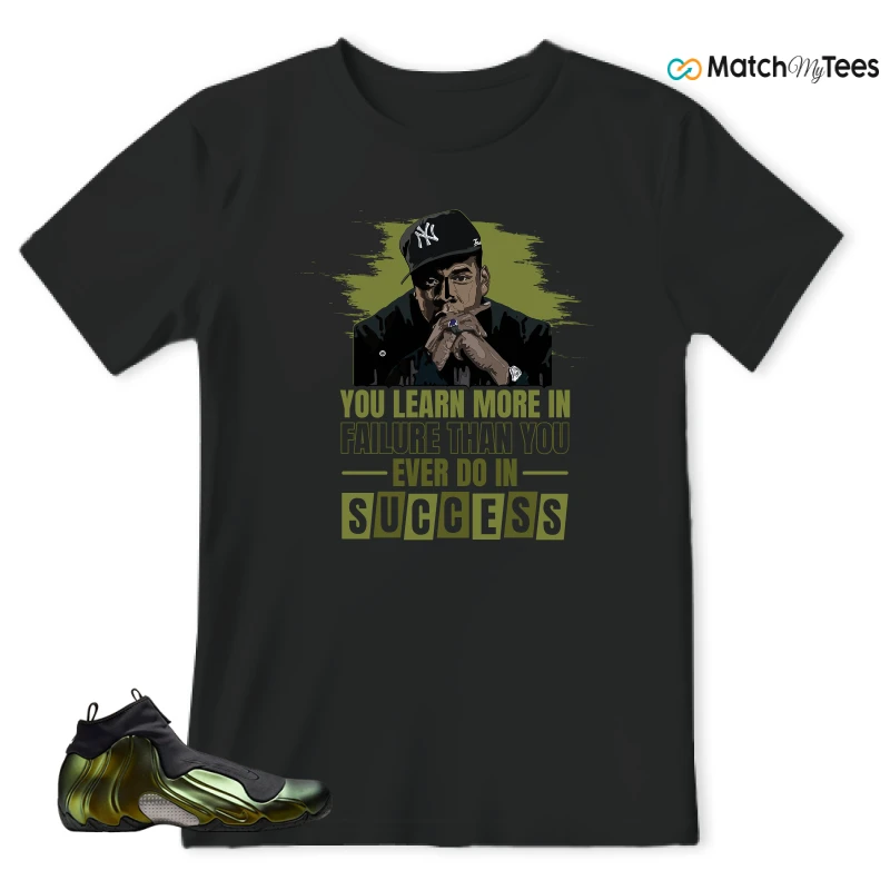 NIKE AIR FLIGHTPOSITE BLACK METALLIC GOLD SNEAKER Matching Tees t-shirt