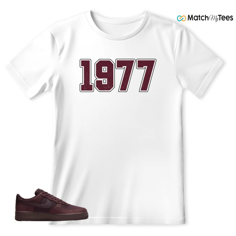 NIKE AIR FORCE 1 07 BURGUNDY CRUSH SNEAKER Matching Tees t-shirt