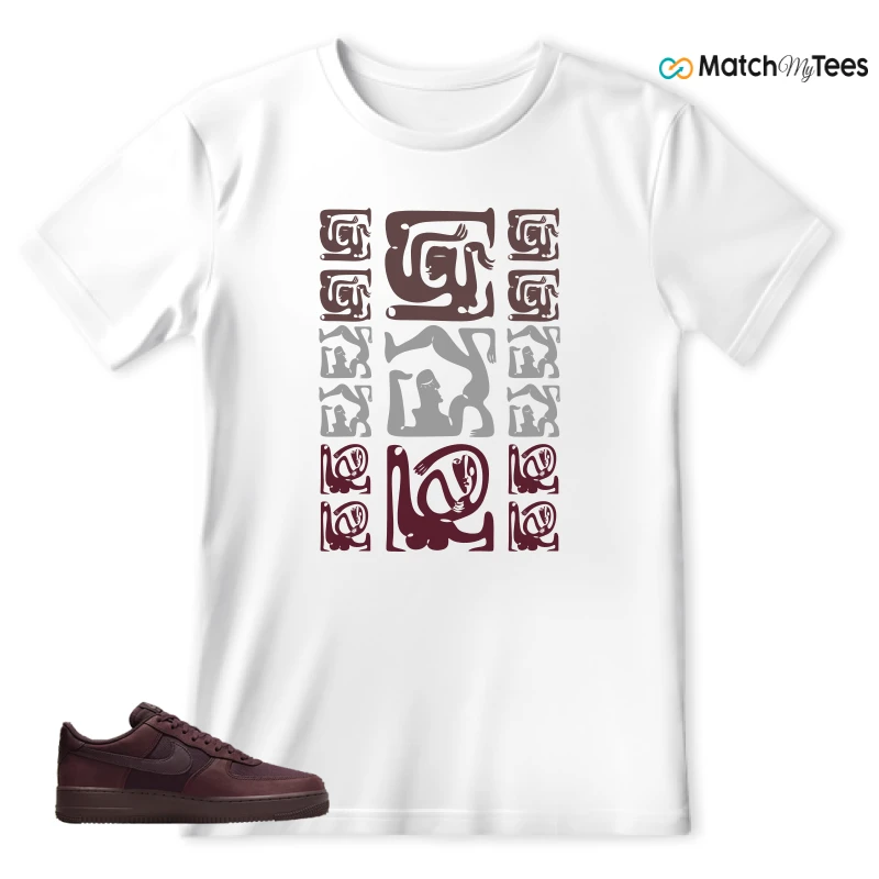 NIKE AIR FORCE 1 07 BURGUNDY CRUSH SNEAKER Matching Tees t-shirt