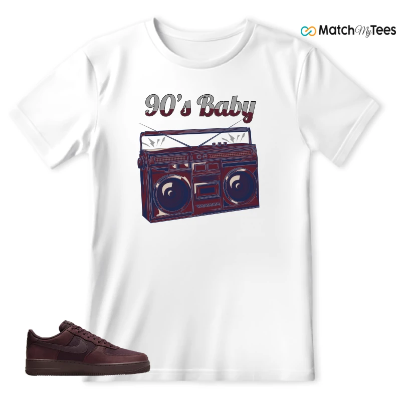 NIKE AIR FORCE 1 07 BURGUNDY CRUSH SNEAKER Matching Tees t-shirt