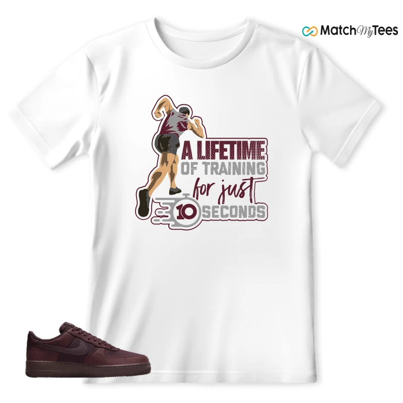NIKE AIR FORCE 1 07 BURGUNDY CRUSH SNEAKER Matching Tees t-shirt
