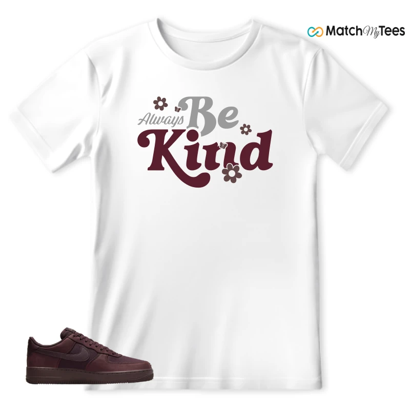 NIKE AIR FORCE 1 07 BURGUNDY CRUSH SNEAKER Matching Tees T-shirt for Men