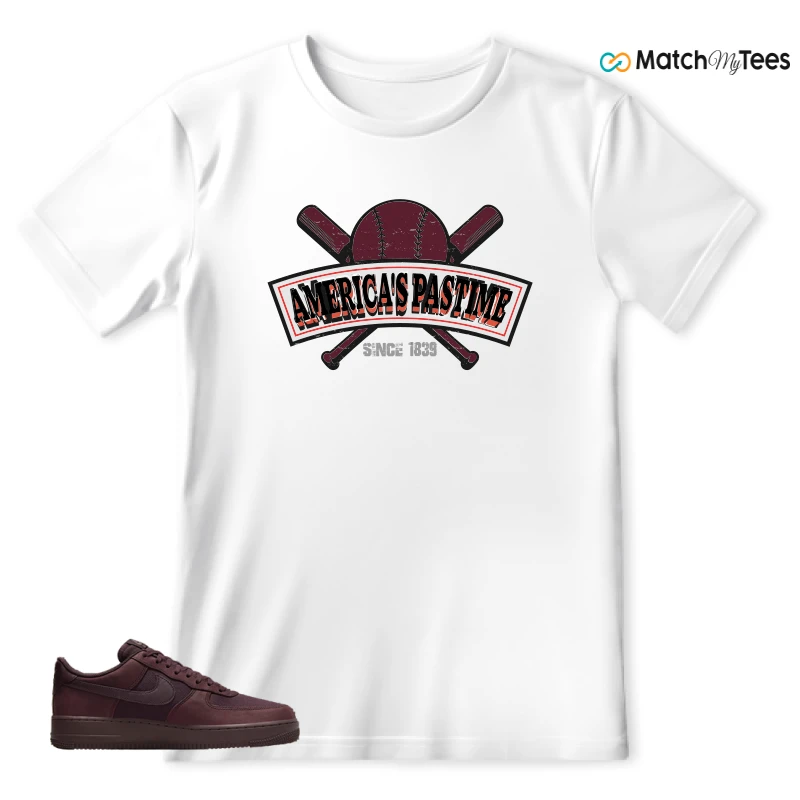 NIKE AIR FORCE 1 07 BURGUNDY CRUSH SNEAKER Matching Tees t-shirt