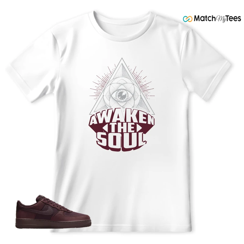 NIKE AIR FORCE 1 07 BURGUNDY CRUSH SNEAKER Matching Tees t-shirt
