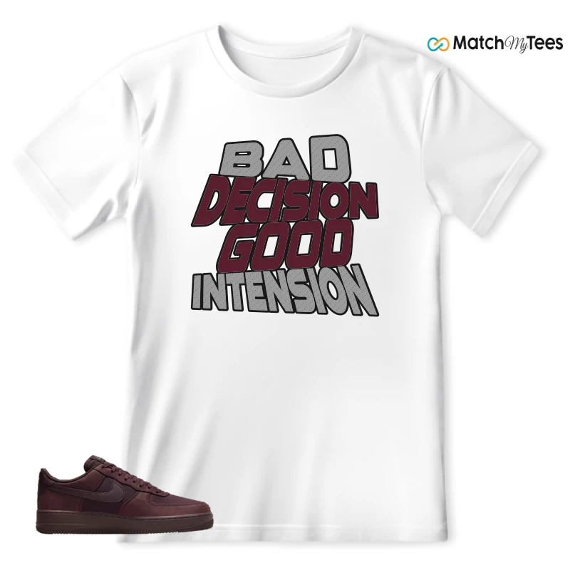 NIKE AIR FORCE 1 07 BURGUNDY CRUSH SNEAKER Matching Tees t-shirt